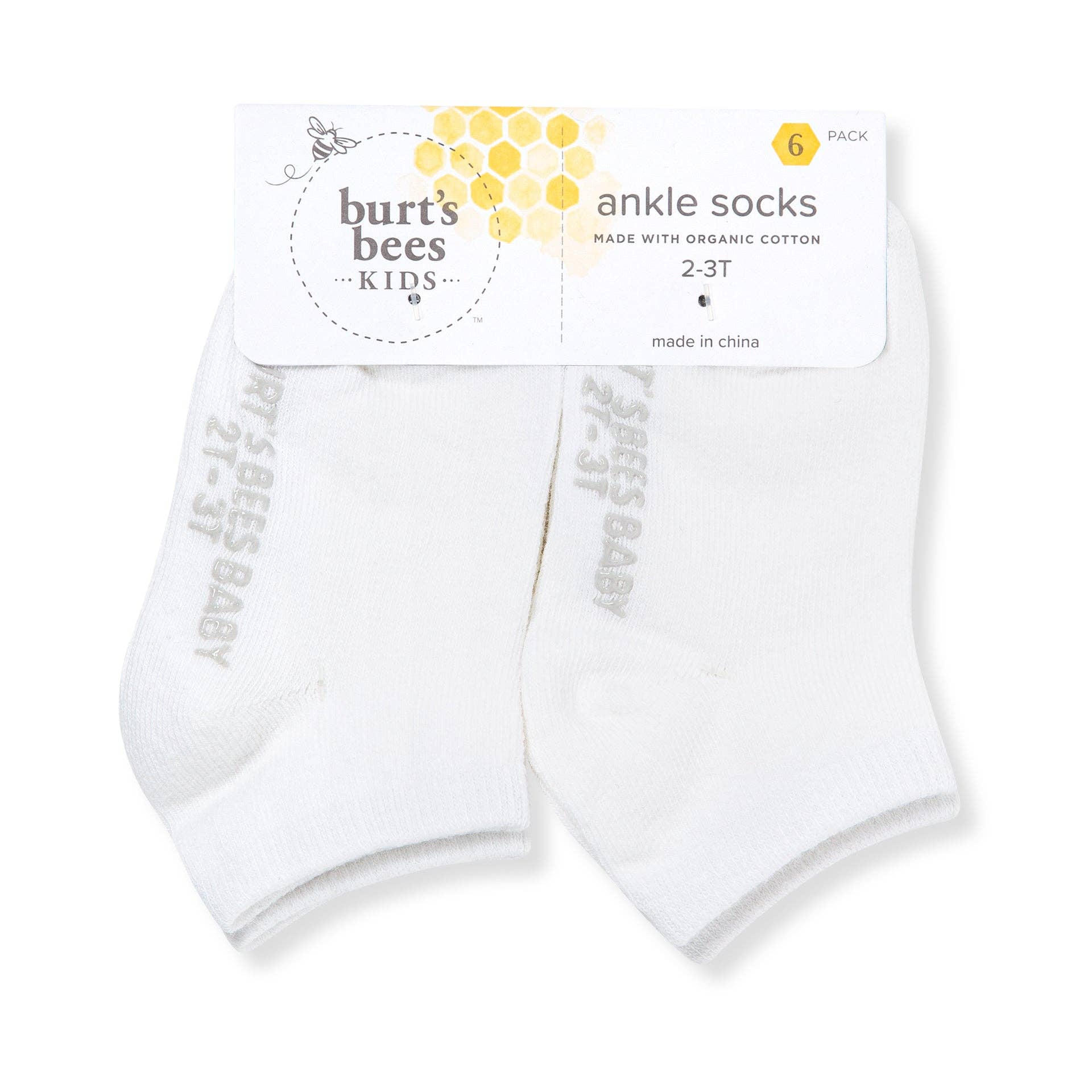 Solid Organic Cotton Baby Ankle Socks 6 Pack
