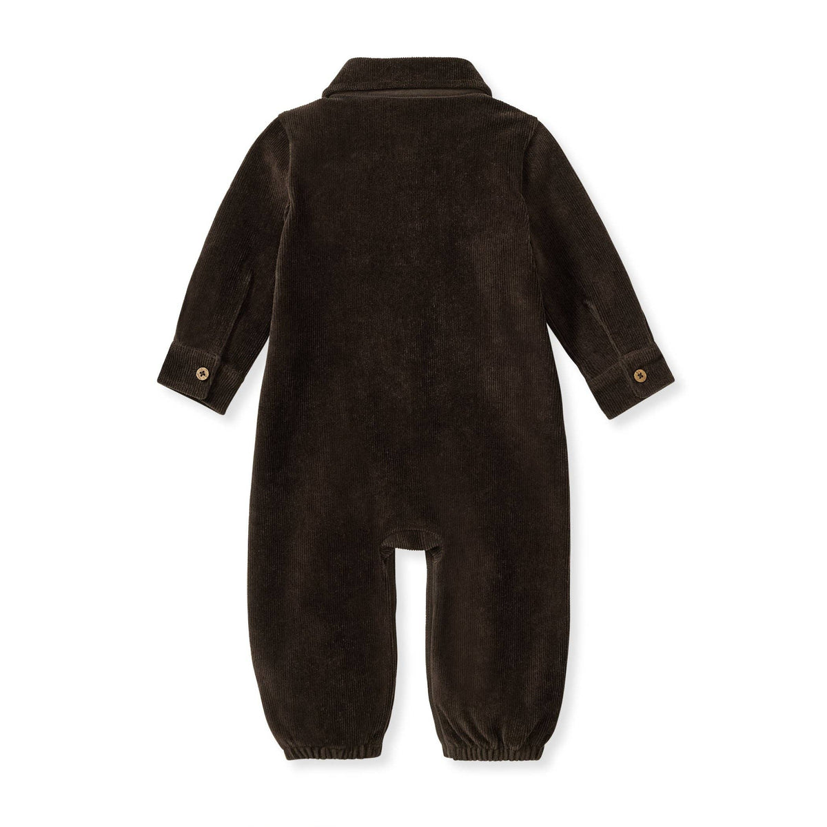 Knit Corduroy Organic Baby Boy Jumpsuit - Shadow