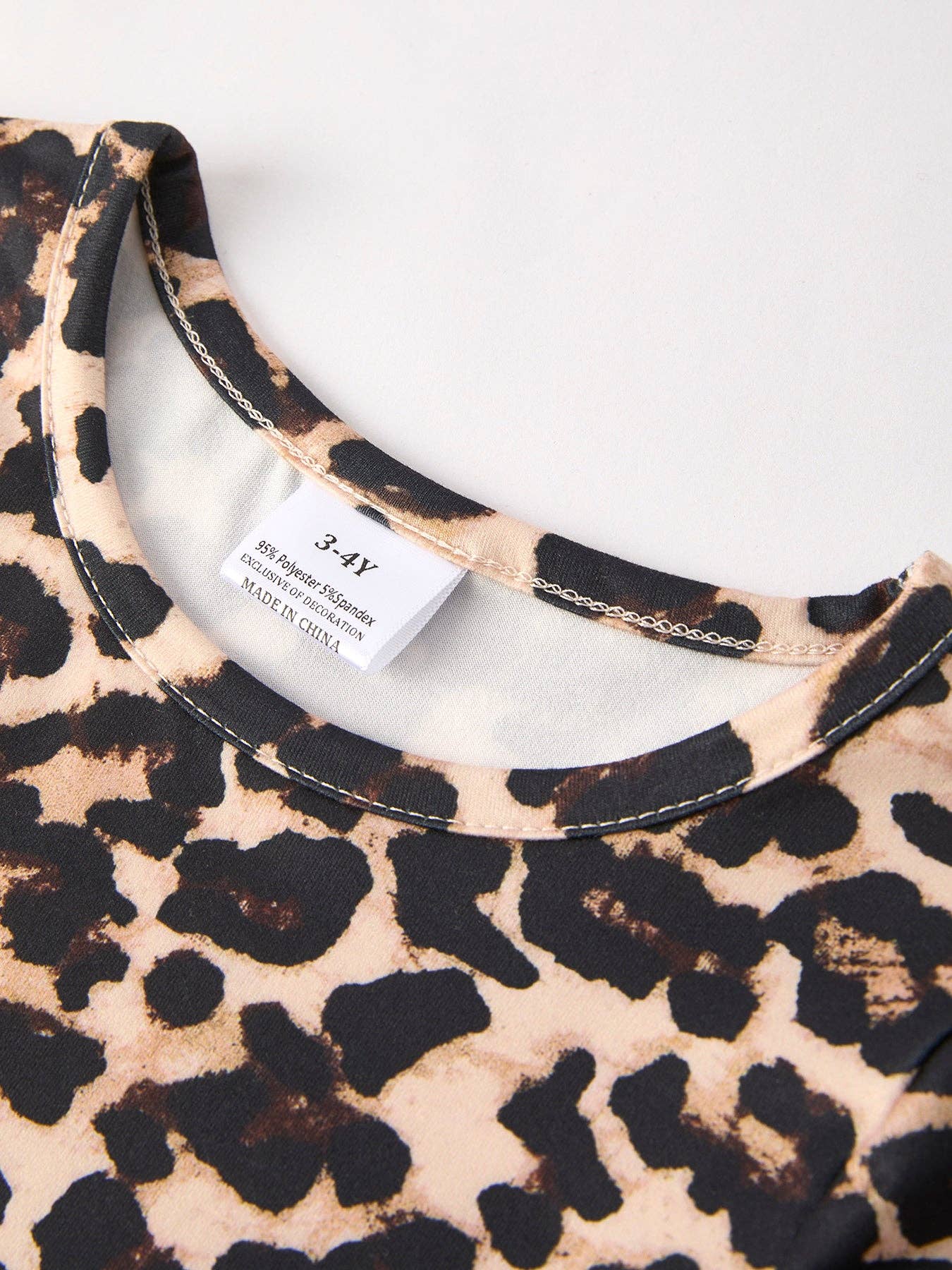 Fall Pumpkin Leopard Print Autumn Girls Ruffle Two-Piece Dress