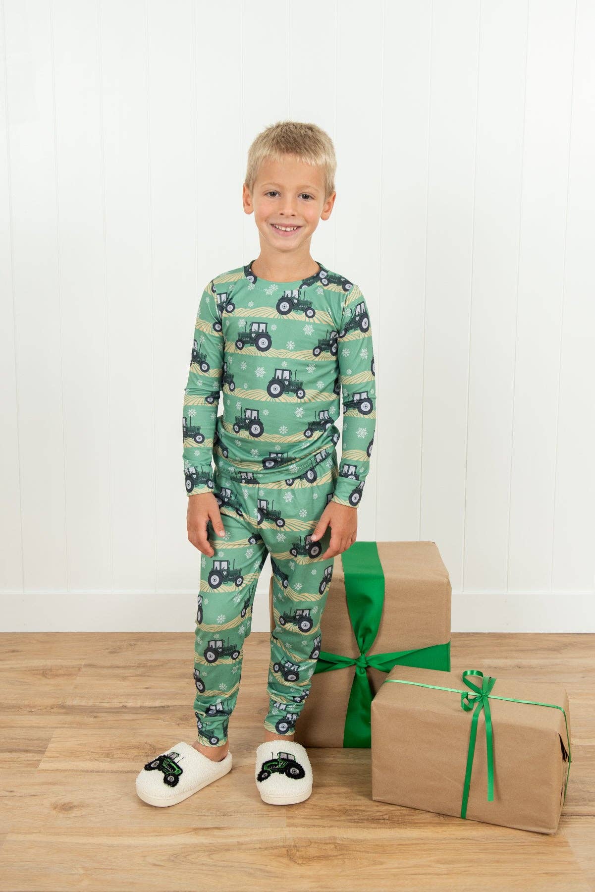 Green Tractor Christmas Toddler/Youth Pajama Set