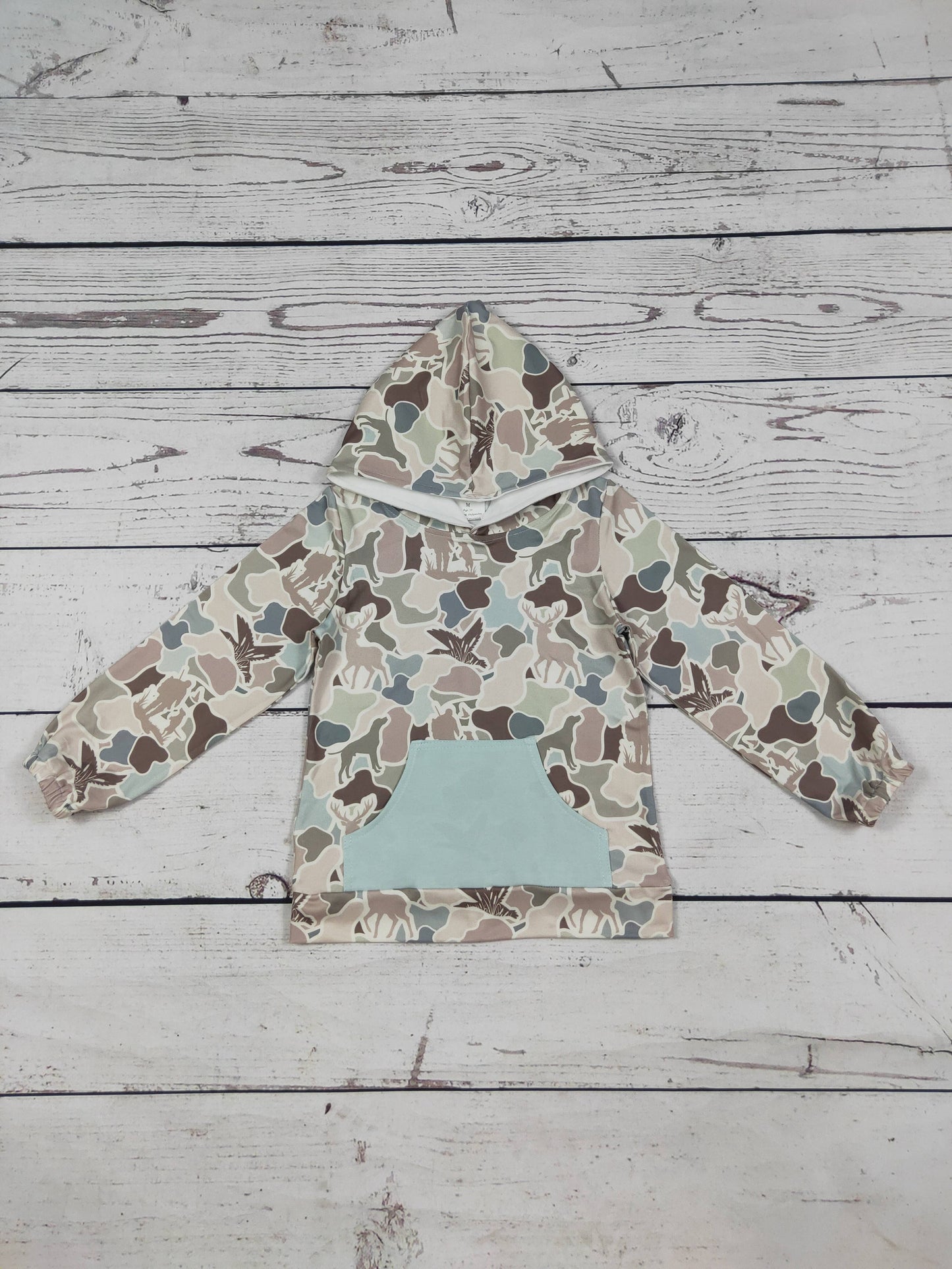 Camouflage Printed Boy Hunting Hoodie