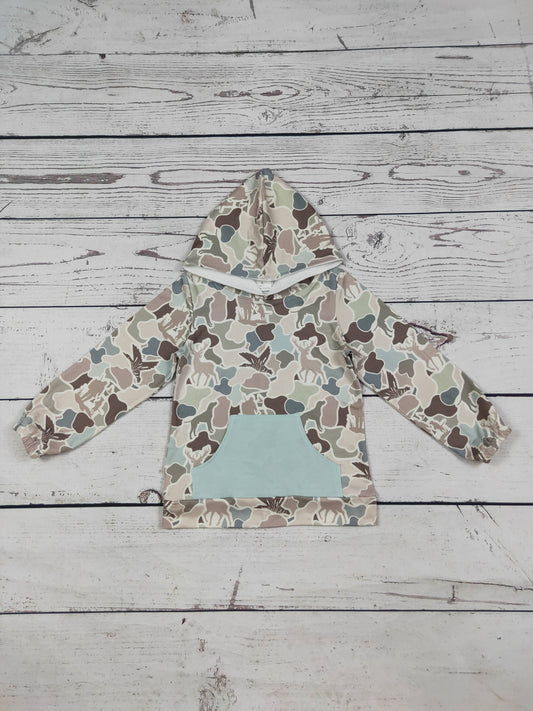 Camouflage Printed Boy Hunting Hoodie