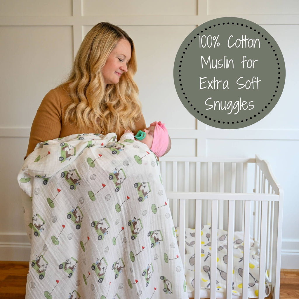 Baby Muslin Swaddle Blanket 47x47 Golf A Round
