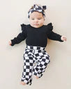 Checkered Flare Pants | Black Ã— 2