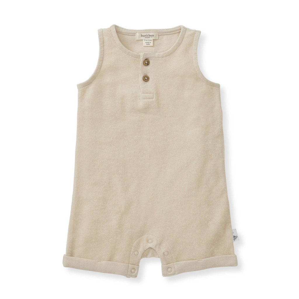Terry Organic Baby Boy Romper - Fossil
