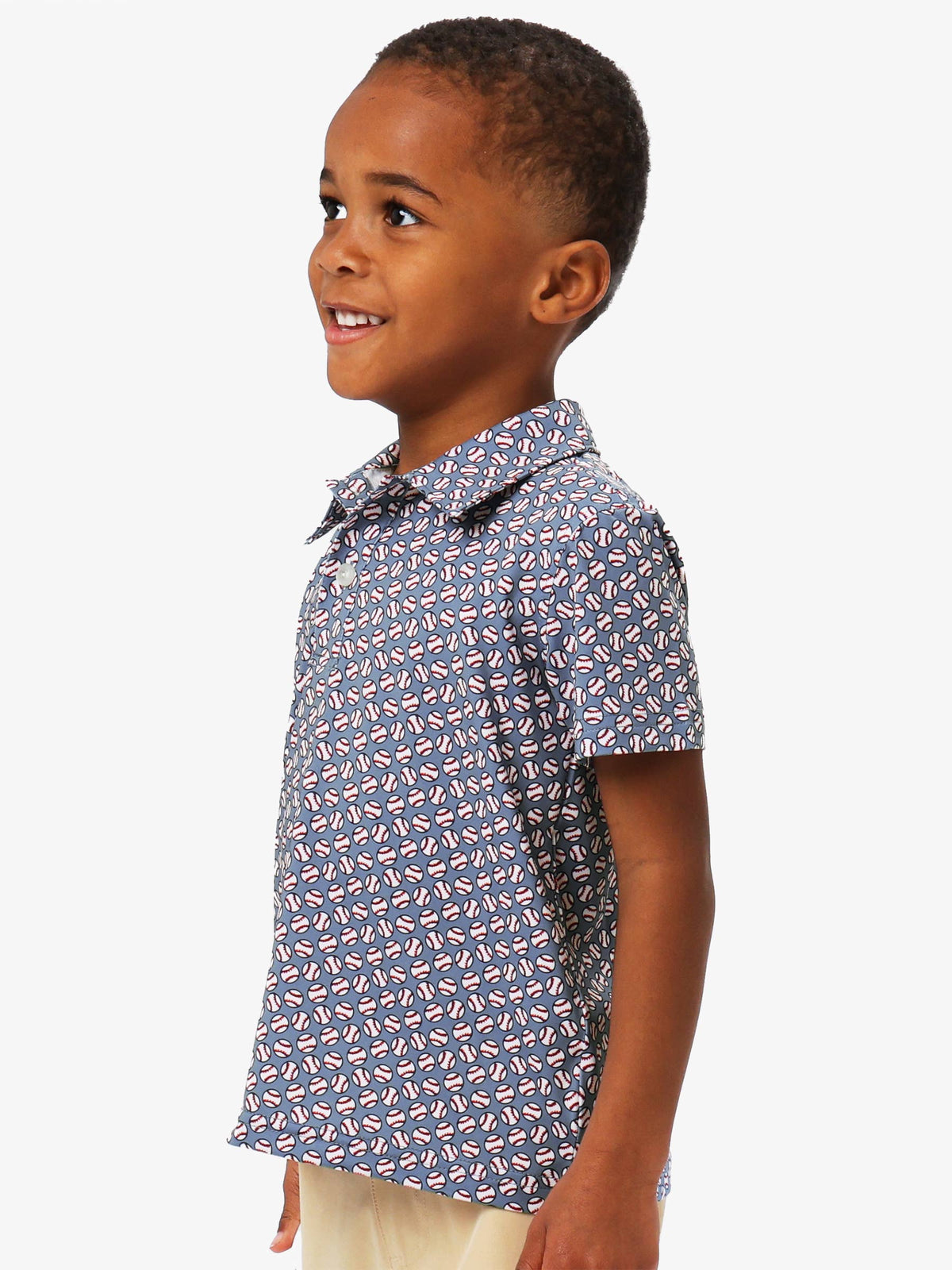 Boys Home Run Knit Short Sleeve Performance Polo