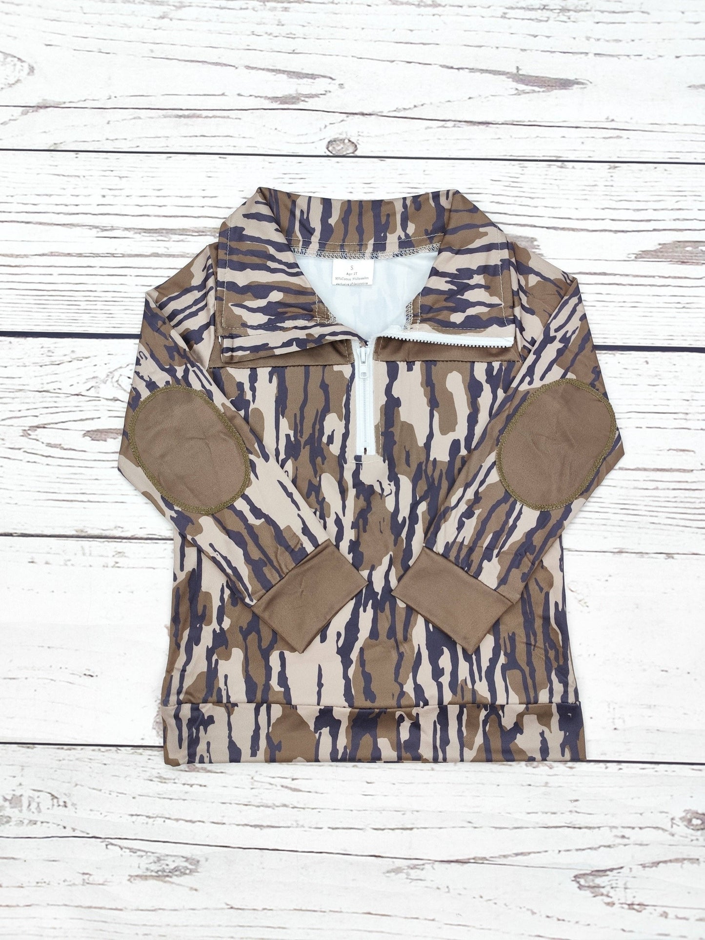 Kids Camouflage Zip Hunting Pullover