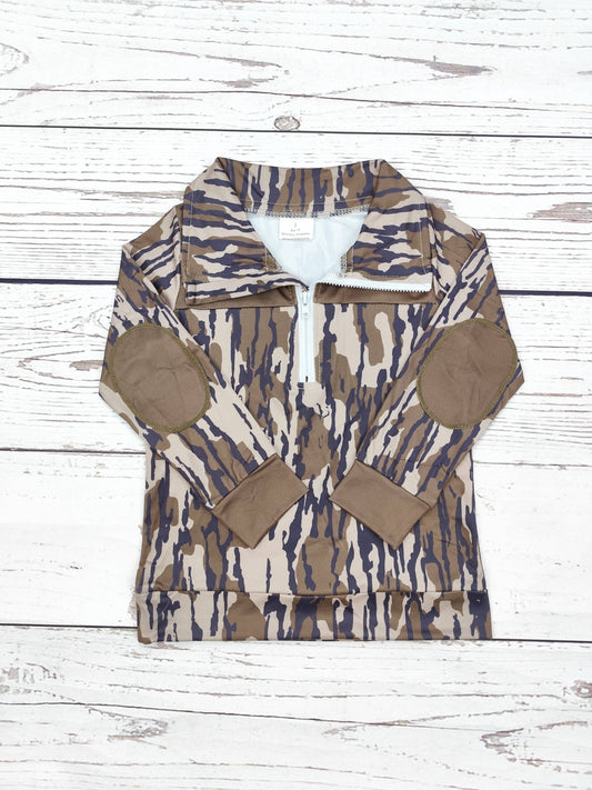 Kids Camouflage Zip Hunting Pullover
