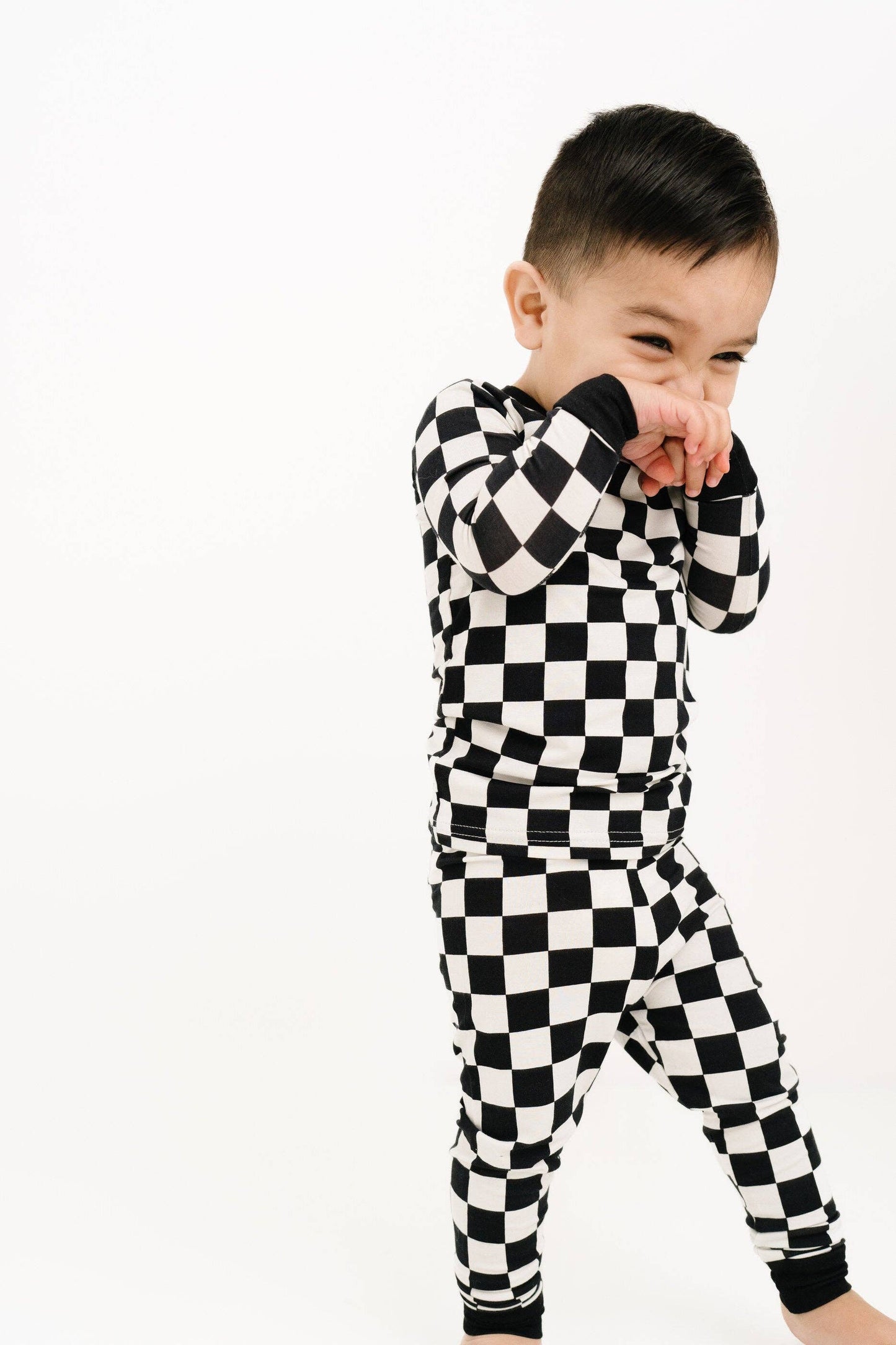 Black Checkered Bamboo Set