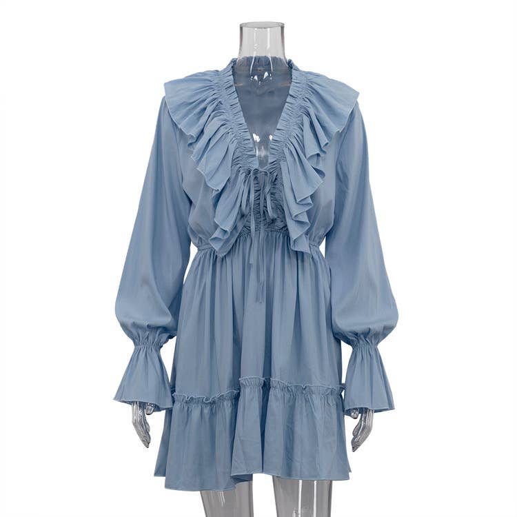 Long sleeve ruffle dress