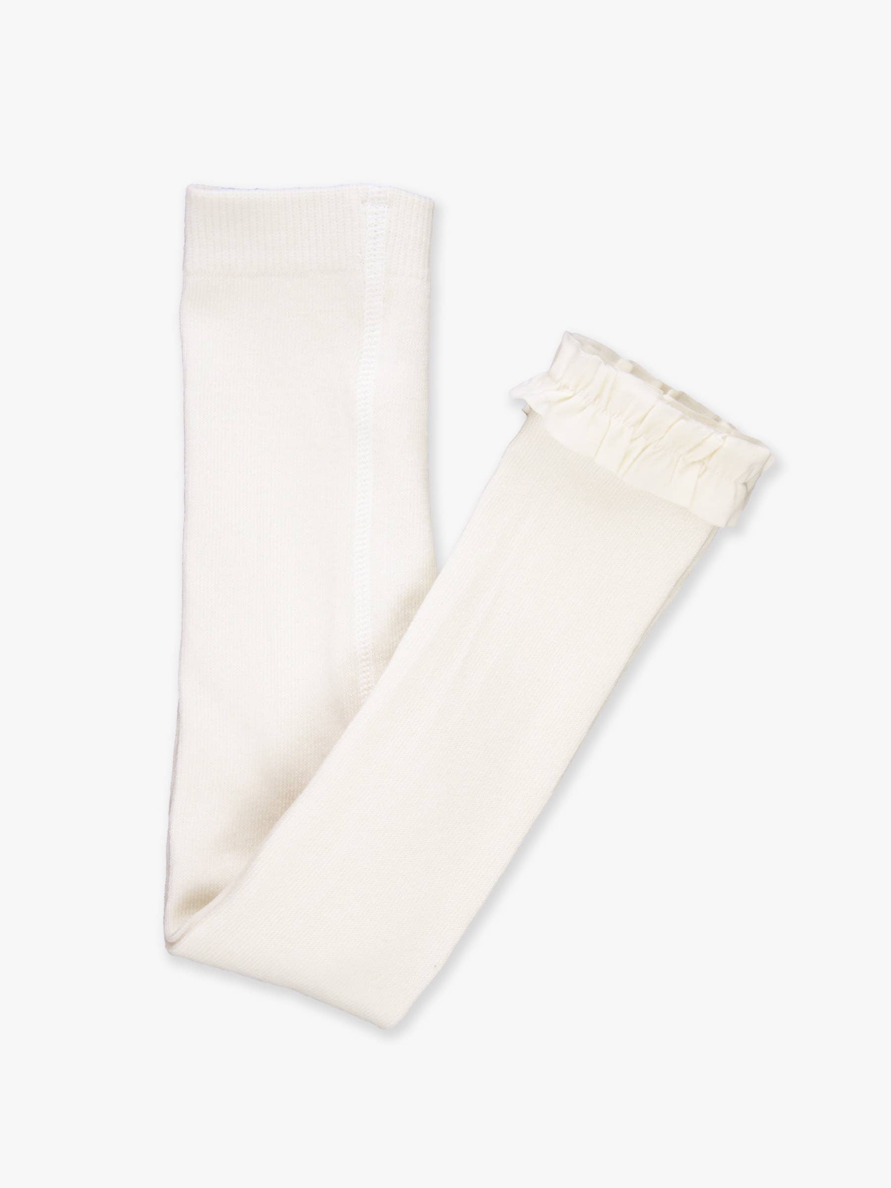 Girls Ivory Footless Ruffle Tights
