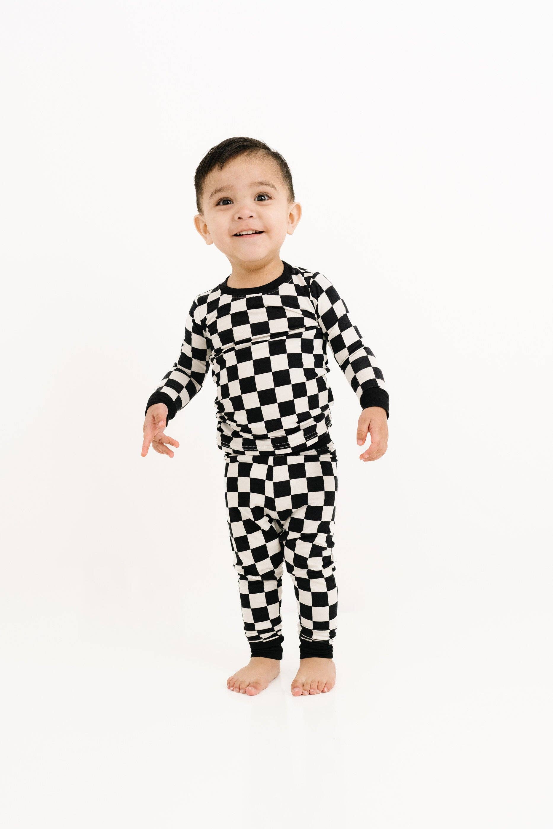 Black Checkered Bamboo Set