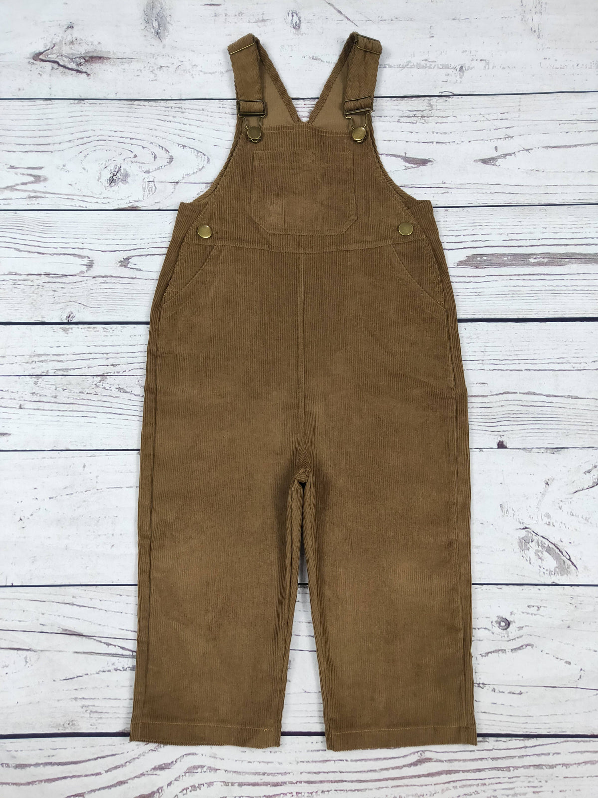 Toddler Kids Brown Corduroy Overalls