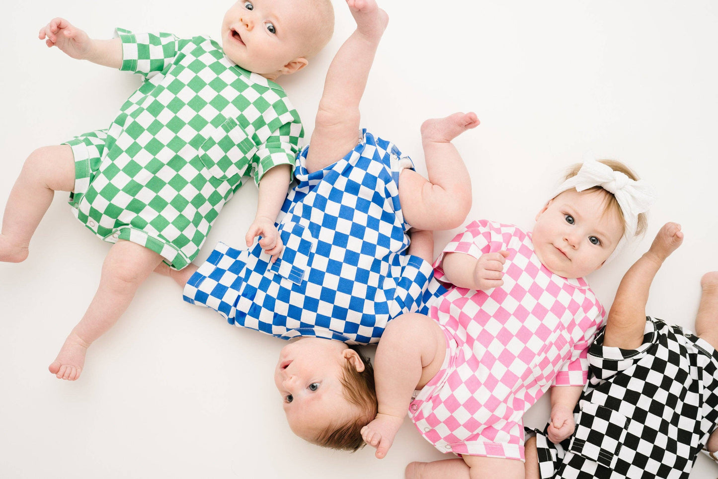 Black Checkered Pocket Romper
