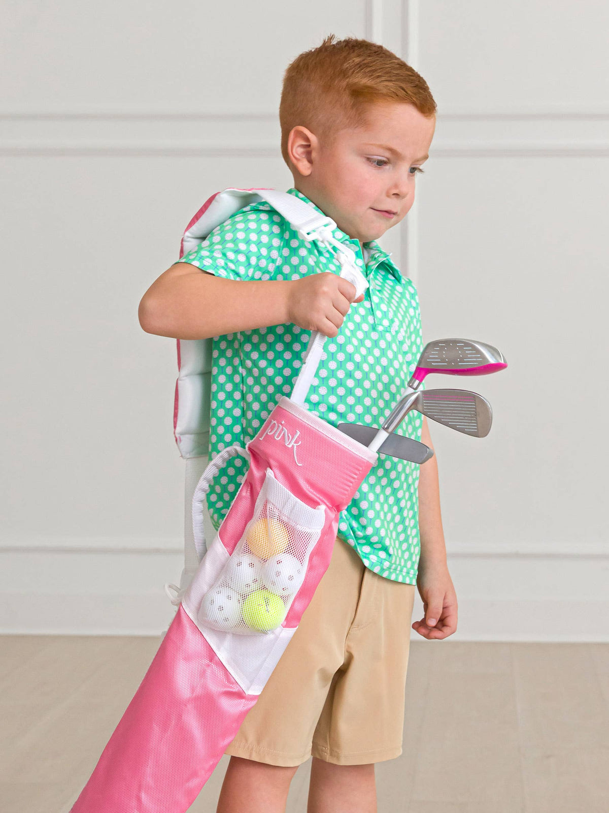 Boys Tiny Tee Time Golf Knit Short Sleeve Performance Polo