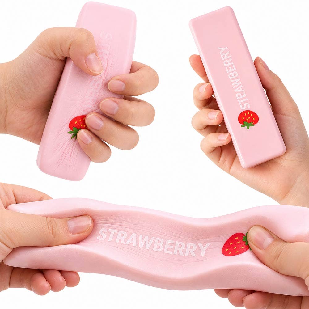 12PCS - Stretchy Strawberry Bar Stress Relief Toy