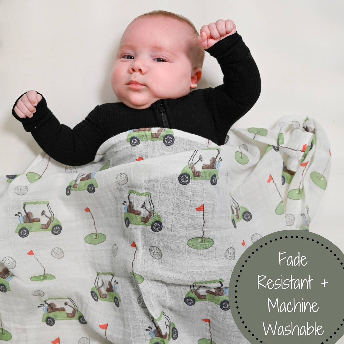 Baby Muslin Swaddle Blanket 47x47 Golf A Round
