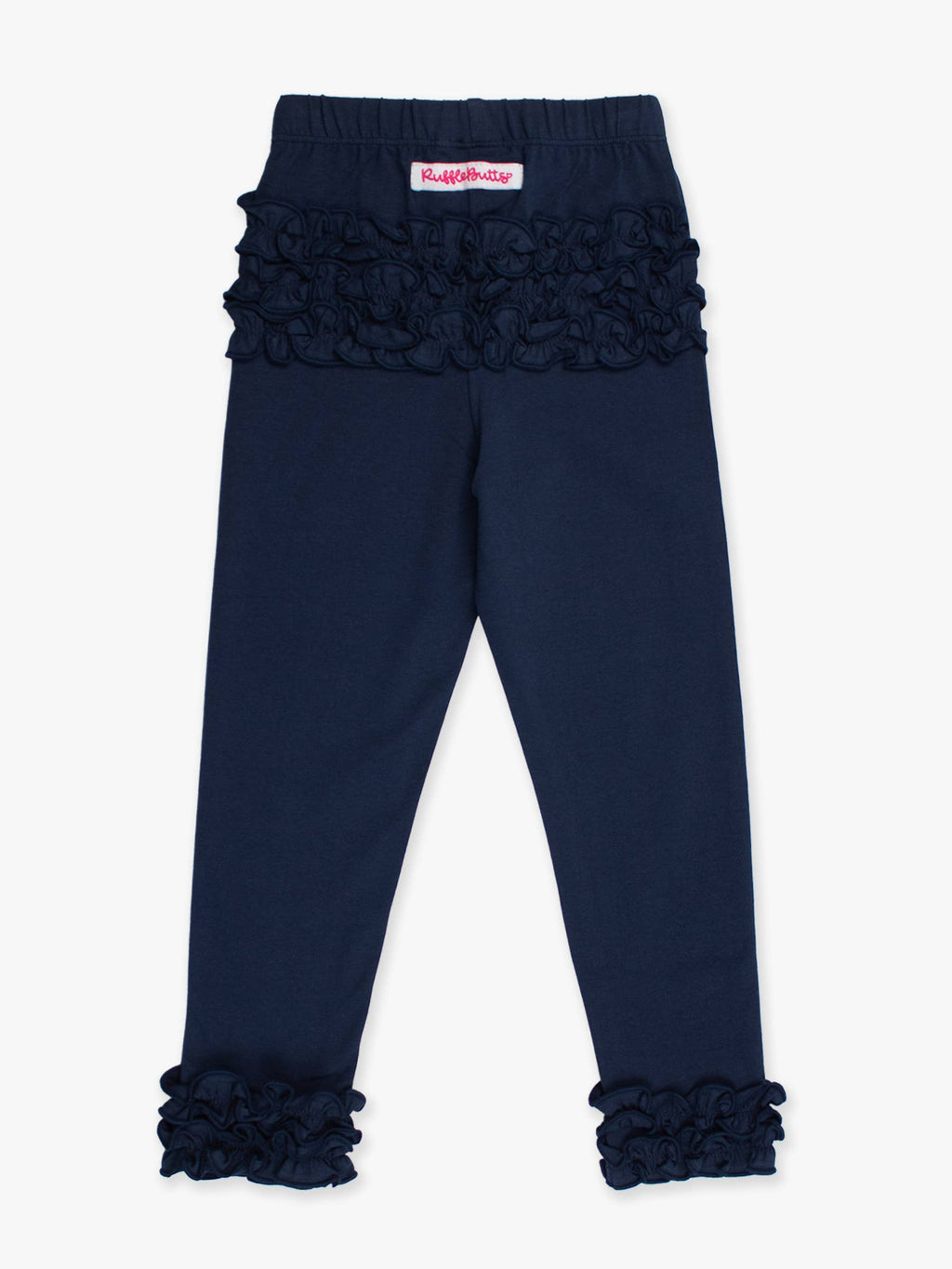 Toddler Girls Dark Navy Classic Ruffle Leggings with Signature Rear Ruffles