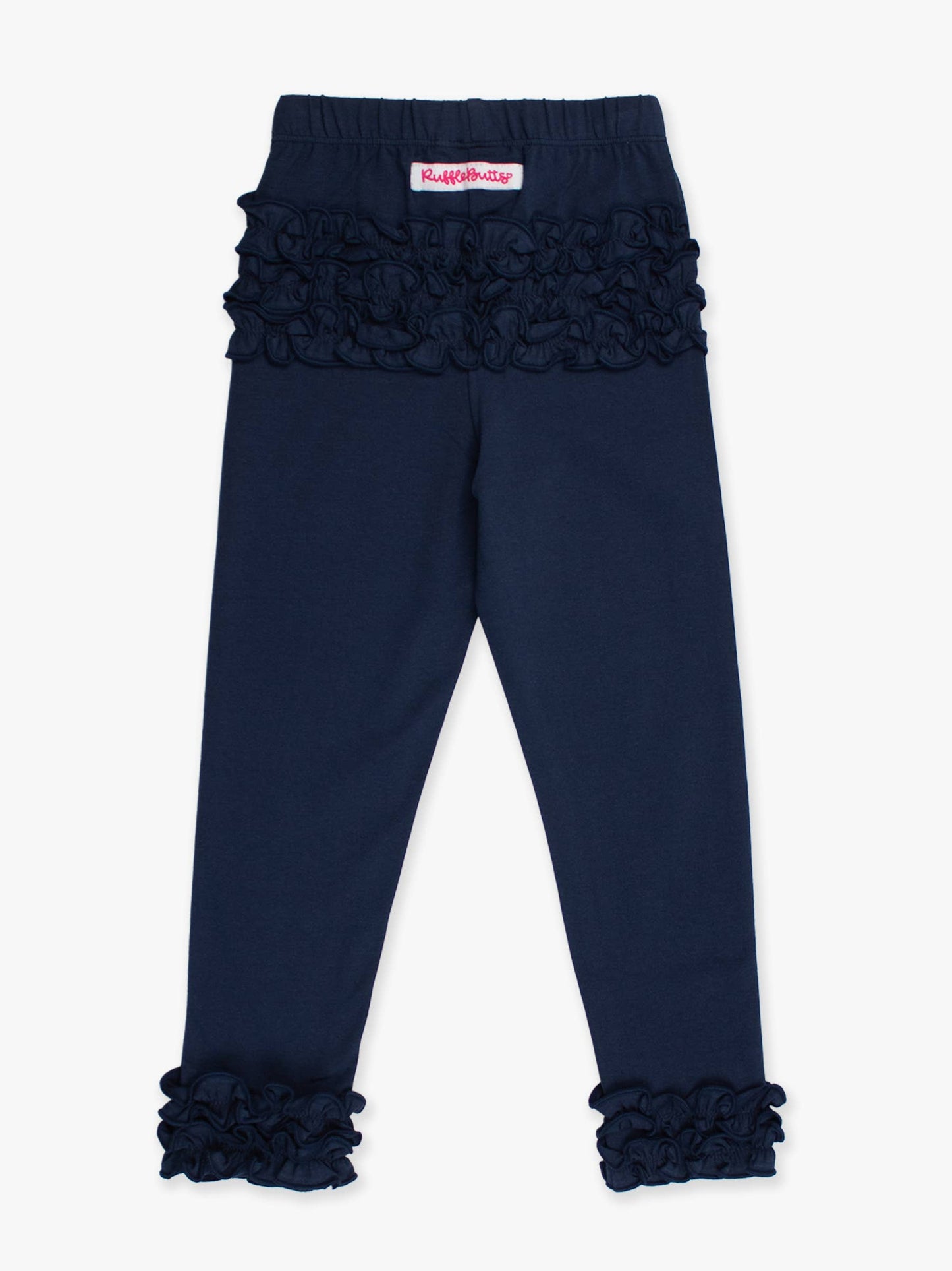 Toddler Girls Dark Navy Classic Ruffle Leggings with Signature Rear Ruffles