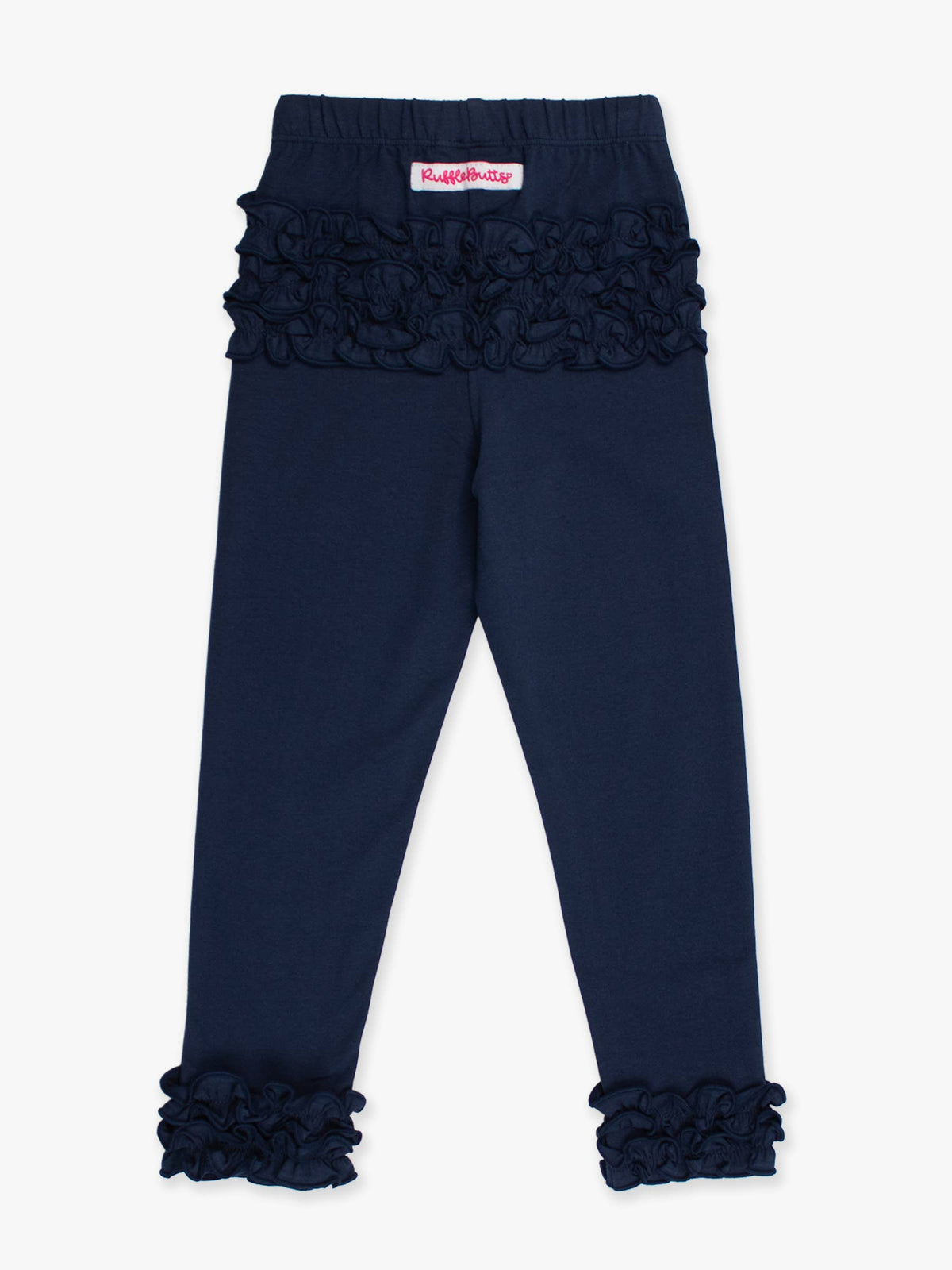 Toddler Girls Dark Navy Classic Ruffle Leggings with Signature Rear Ruffles
