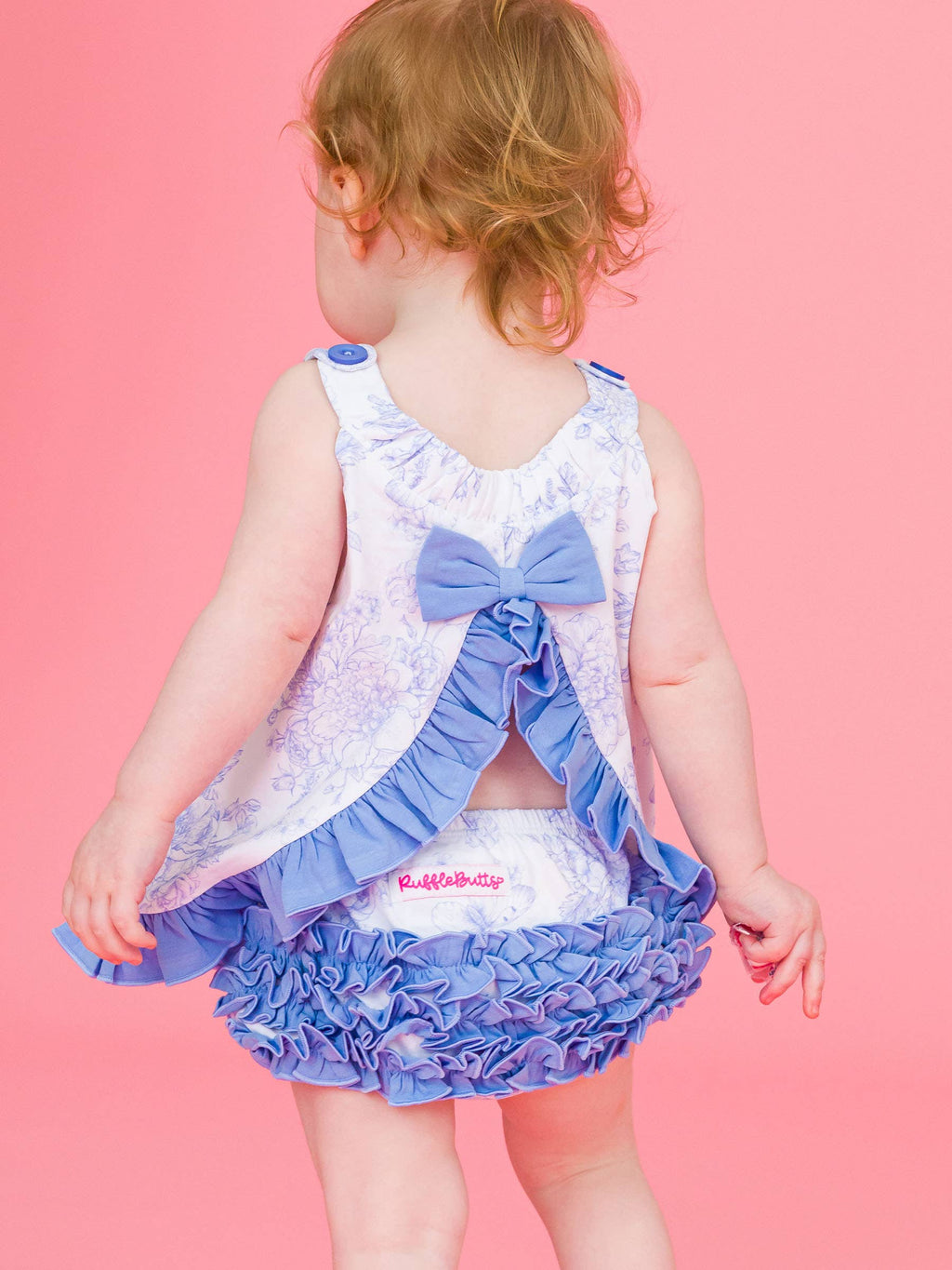 Baby Girls Periwinkle Butterfly Garden Knit Swing Top & Bloomer Set