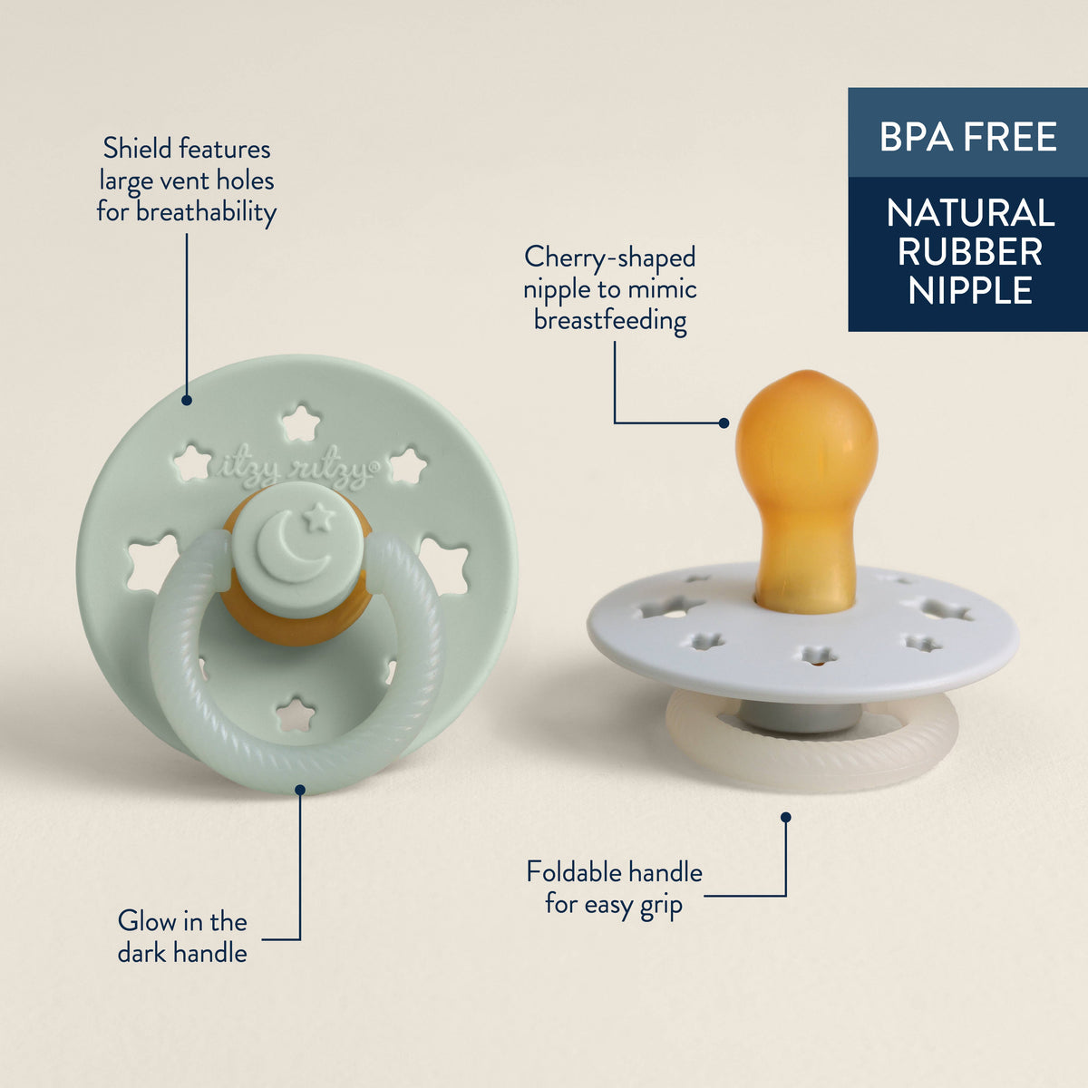 *NEW SIZE* Itzy Soother™ Natural Rubber Paci Sets