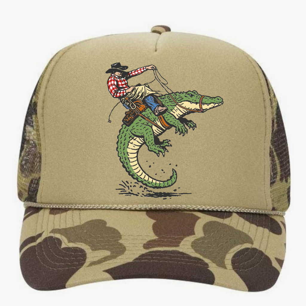 Tan Camo Rodeo Trucker Hat Fishing Hunting