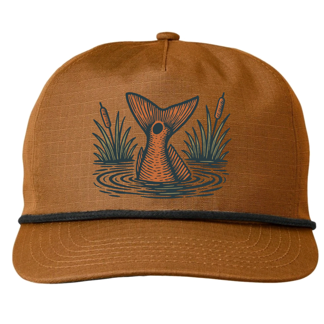 Red Drum  Ripstop Snapback Hat Old Gold
