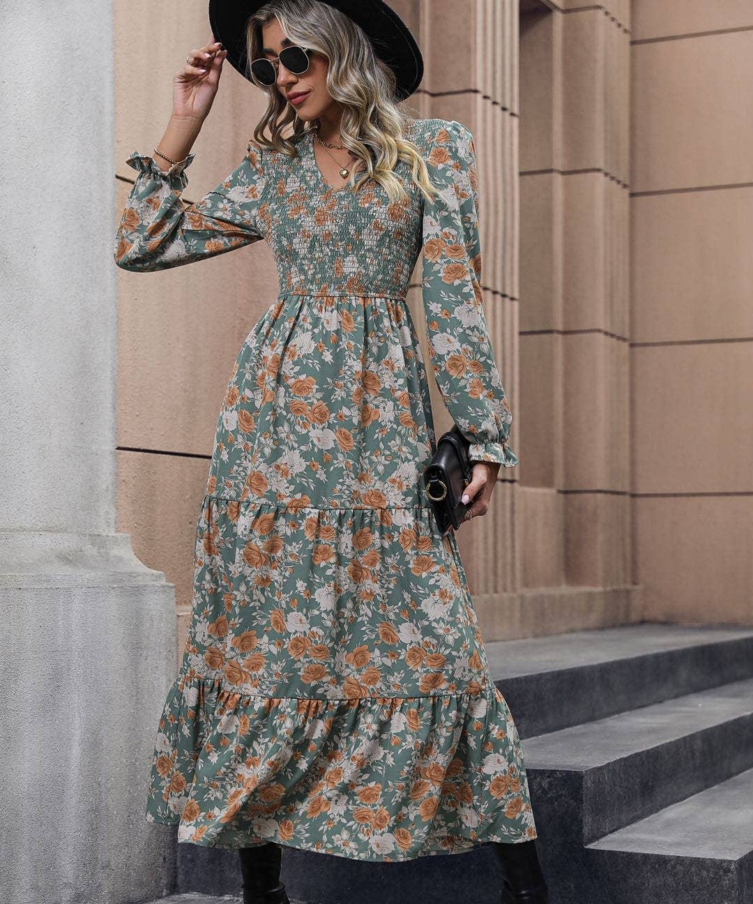 Floral Print Maxi Dress