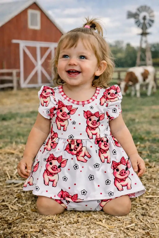 Piglets in Bloom Bamboo Infant Romper