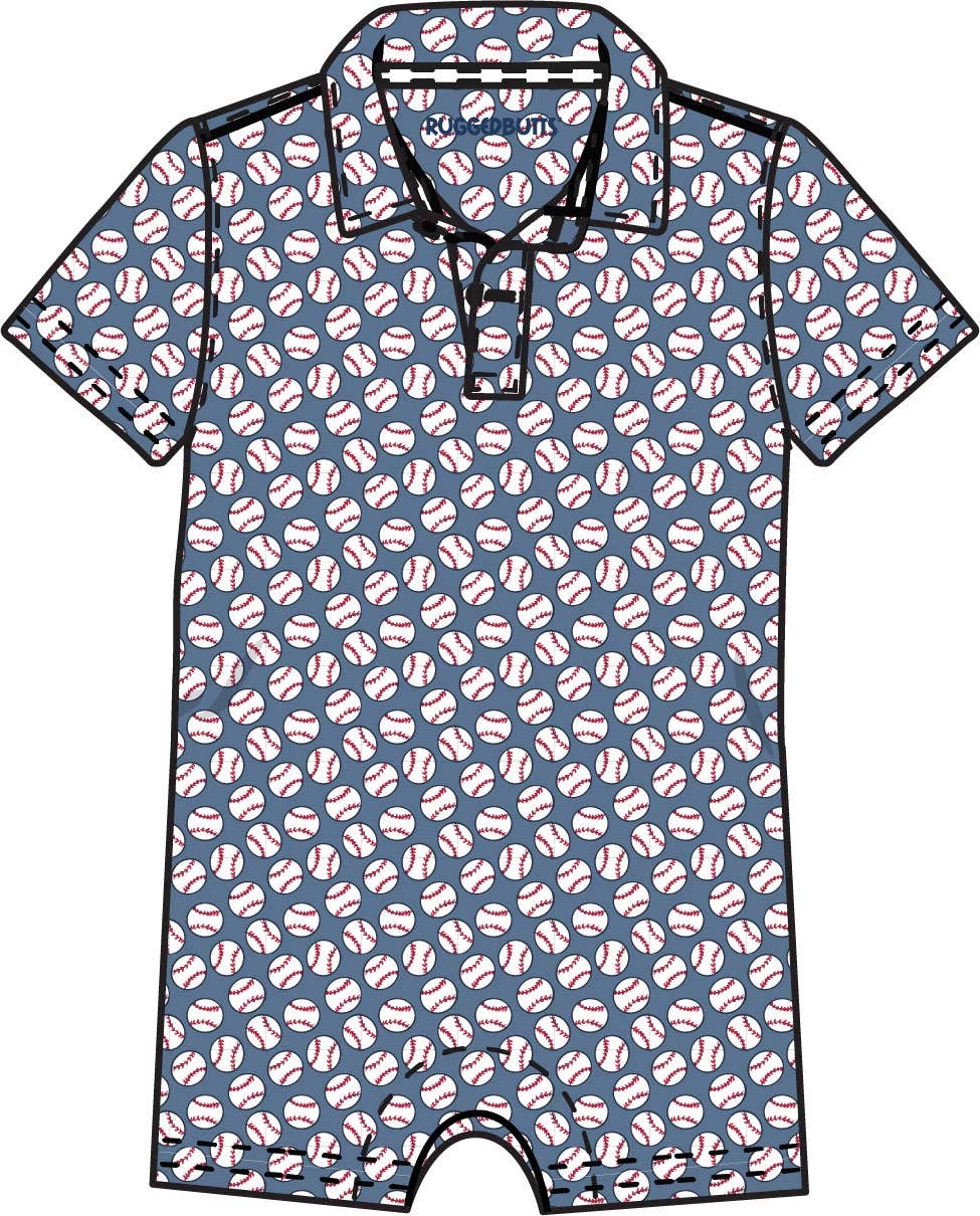 Baby Boys Home Run Performance Polo Romper