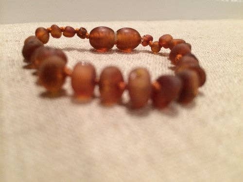 Raw 5.5 inch Unpolished Cognac Baltic Amber Bracelet