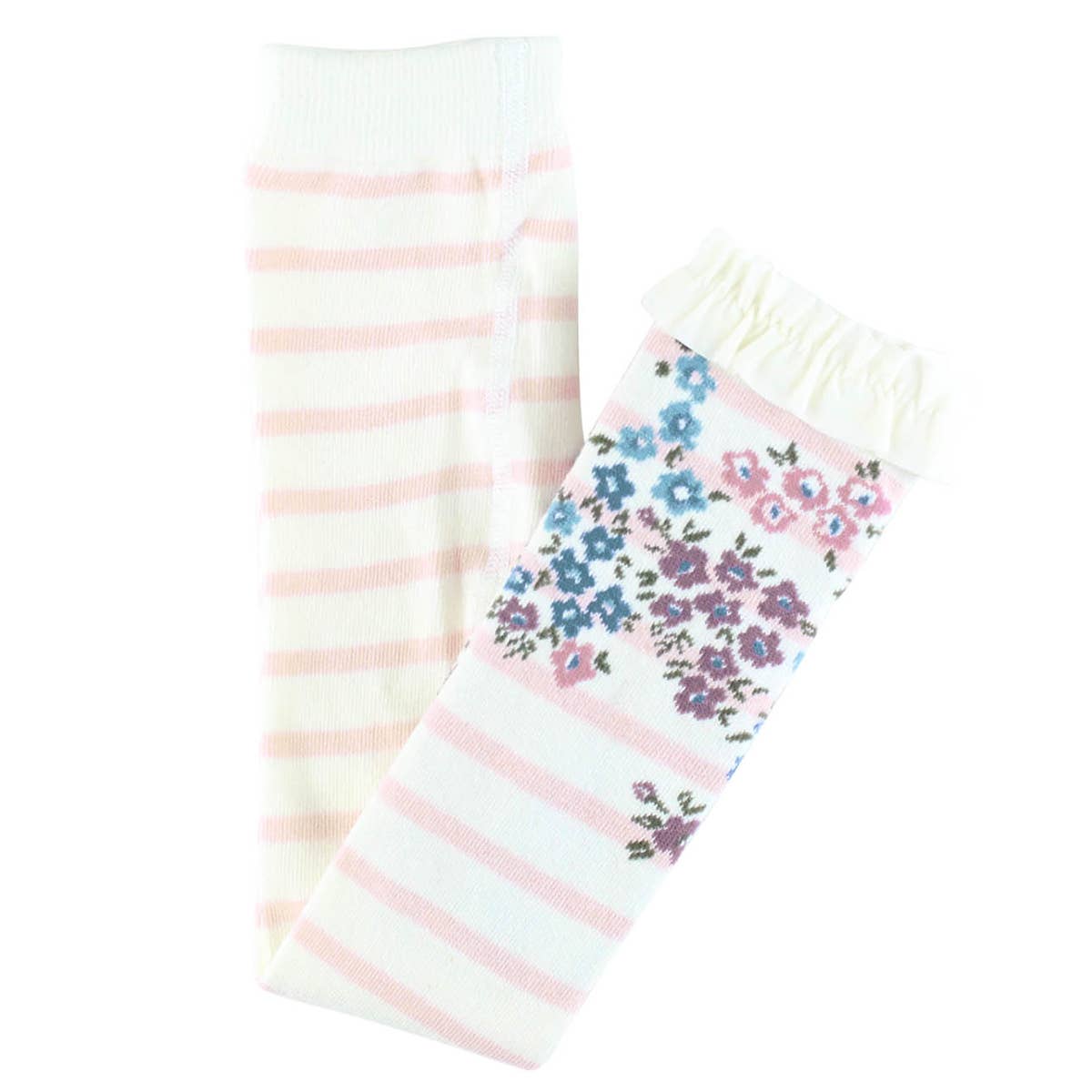 Girls Ballet Pink Stripe Patterned Footless Ruffle Tights