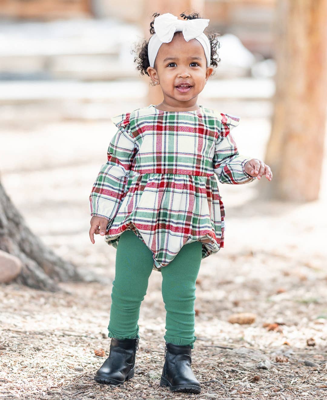 Girls Spruce Footless Ruffle Tights