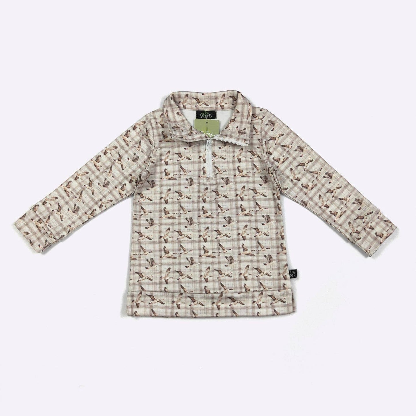 Plaid Mallard Boy Quarter Zip