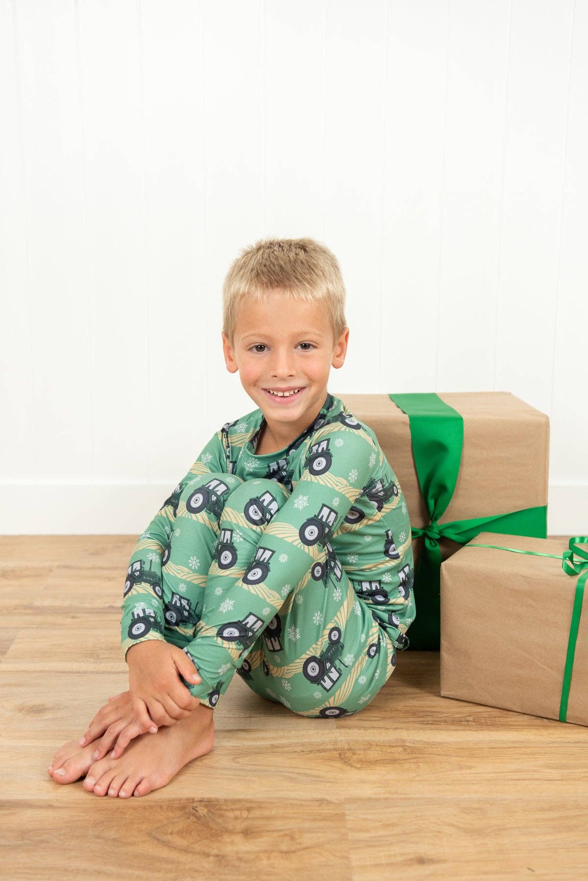 Green Tractor Christmas Toddler/Youth Pajama Set