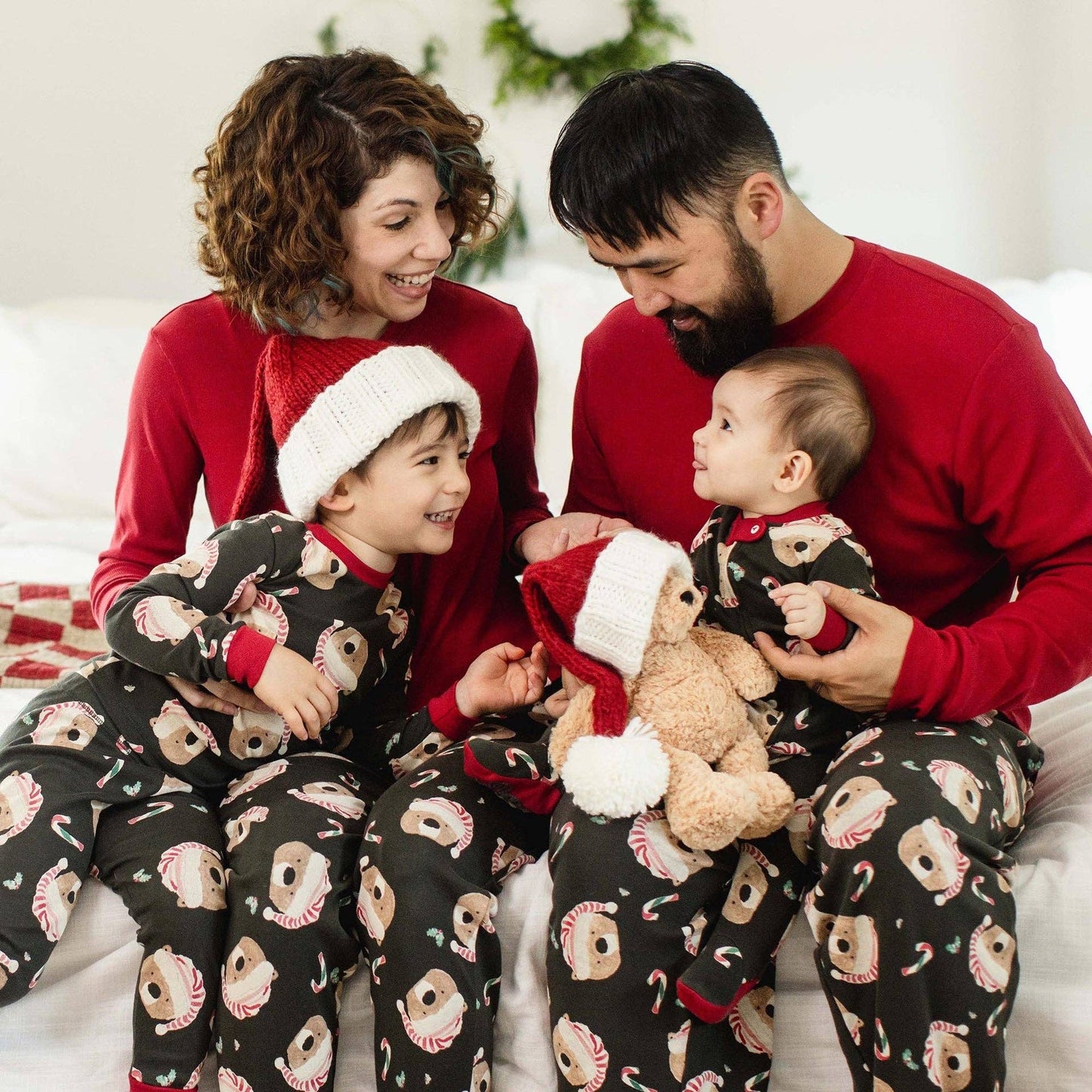 Candy Cane Bears Matching Family Pajamas