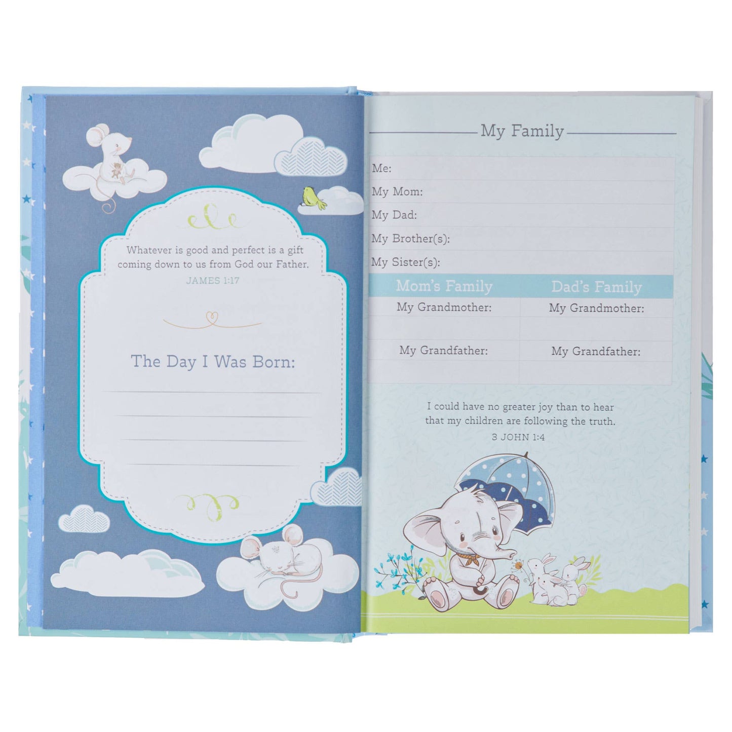 Bible NLT Infant Hardcover, Blue