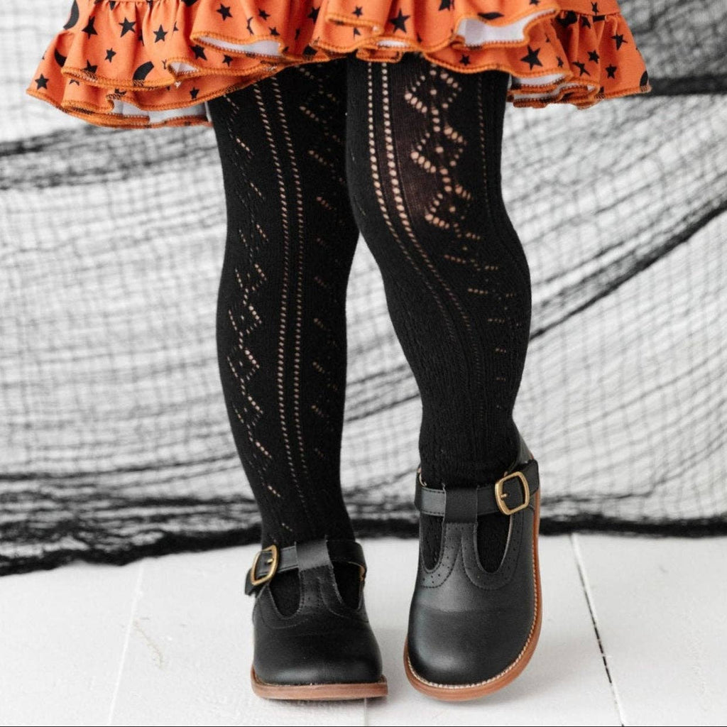 Fancy Knit Tights - Black