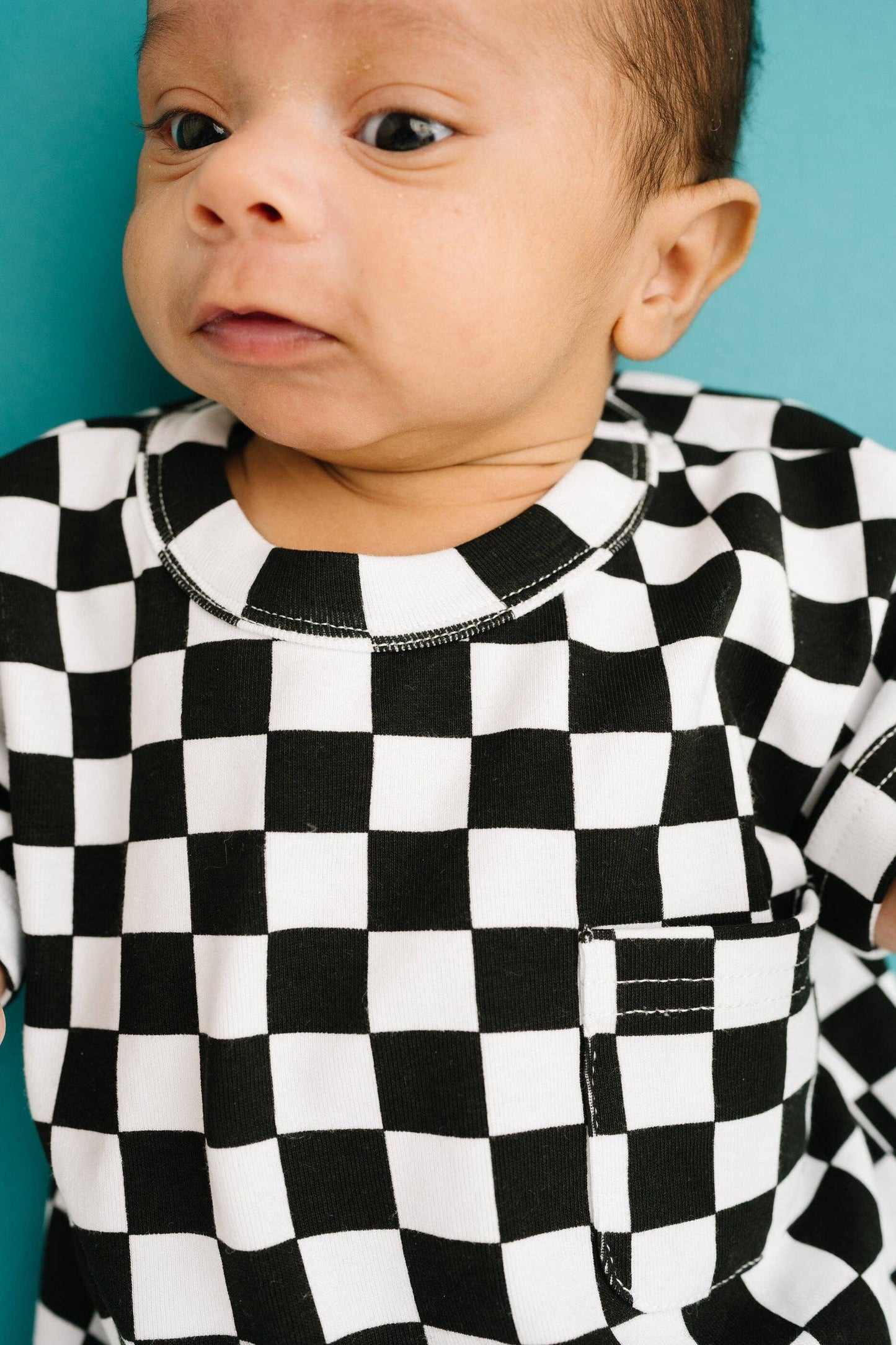 Black Checkered Pocket Romper