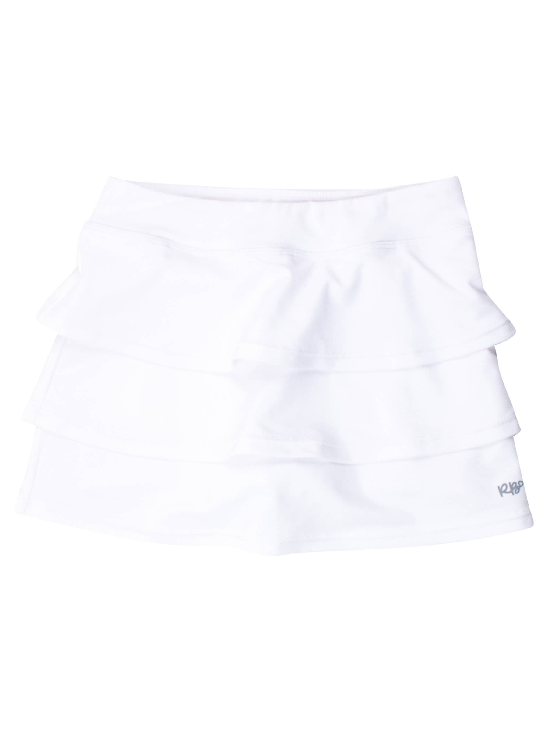 Girls White Tiered Active Skort