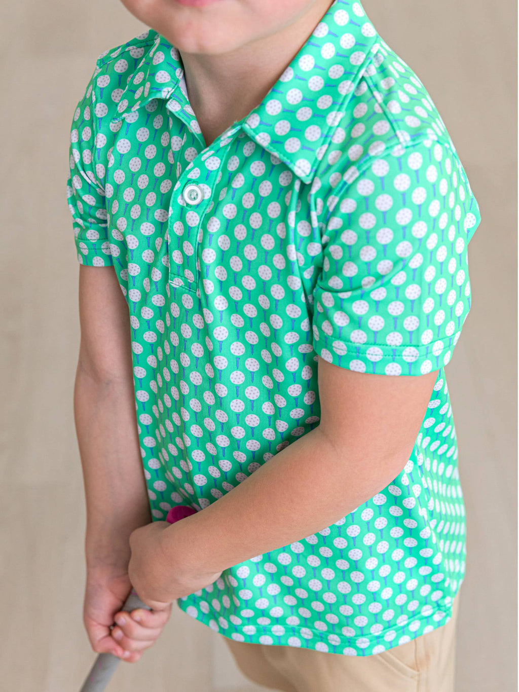 Boys Tiny Tee Time Golf Knit Short Sleeve Performance Polo