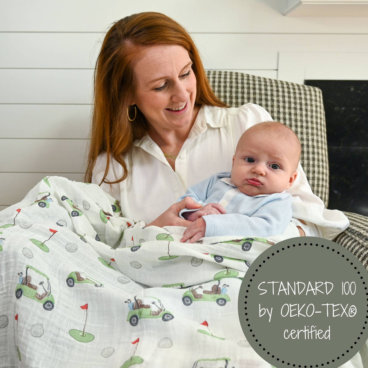 Baby Muslin Swaddle Blanket 47x47 Golf A Round
