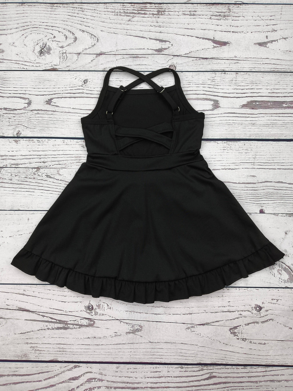 Black Girls Athletic Dress with Ruffle