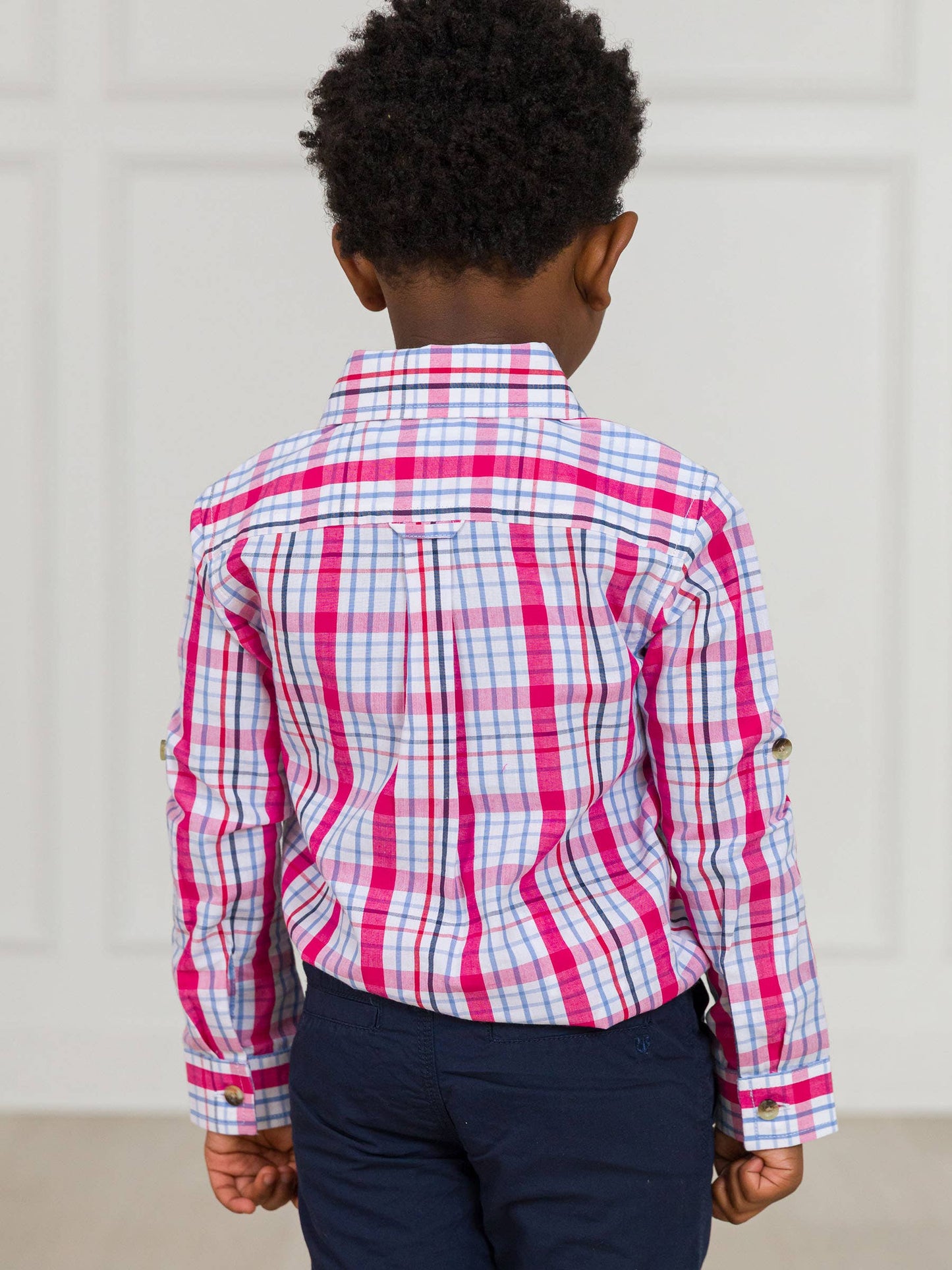 Boys Adley Plaid Long Sleeve Button Down Shirt