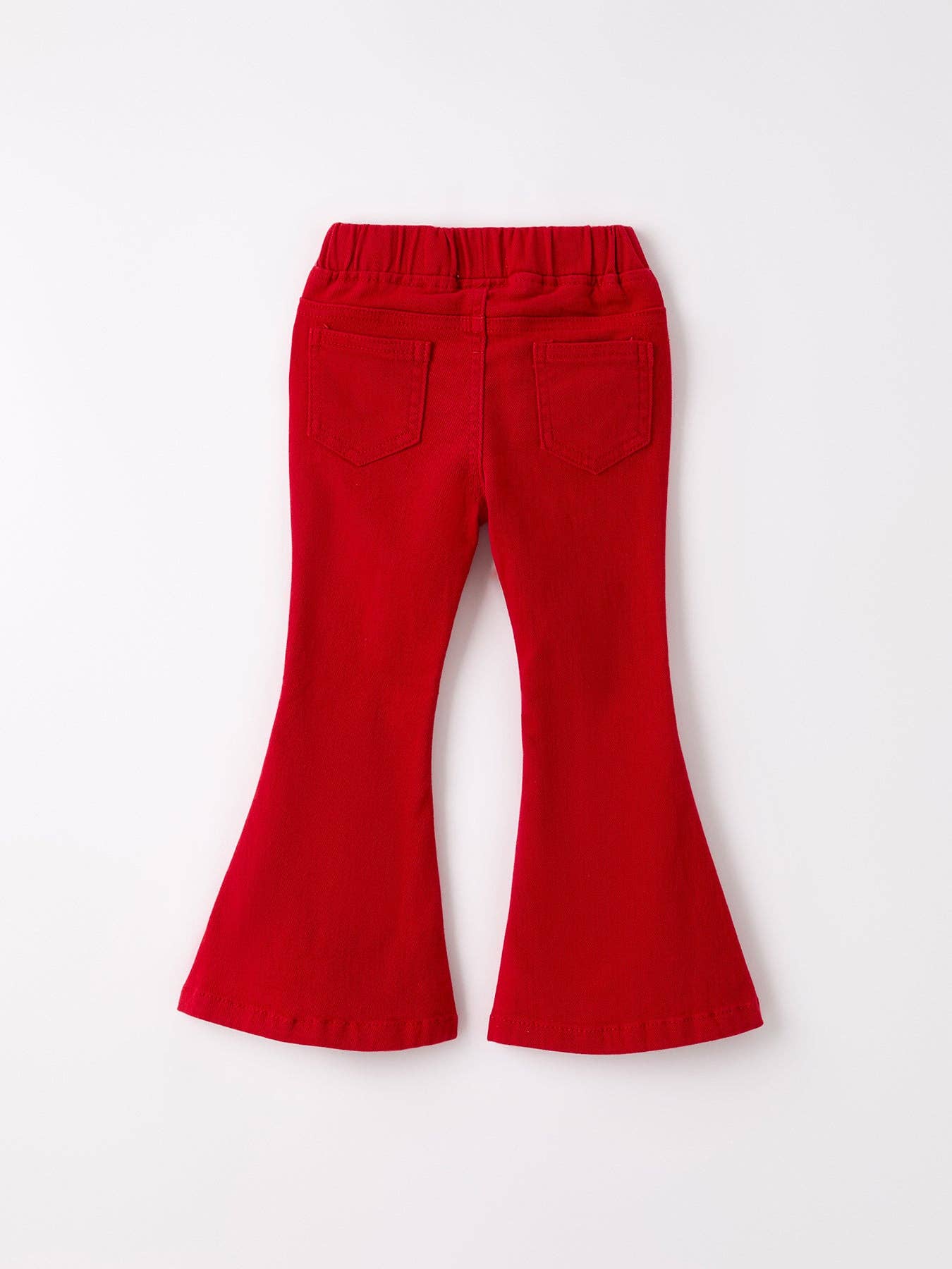 Dark Red Flared Elastic Jeans