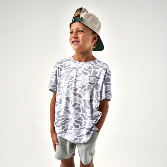 Youth Go To Tee White Camo