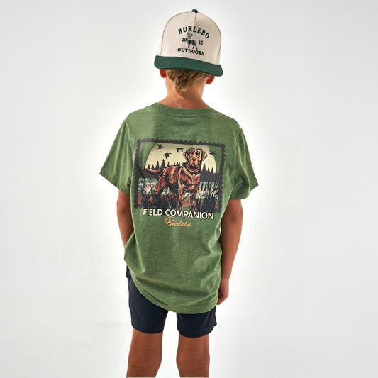 Youth Tee Duck Dog Stamp SS Heather Olive