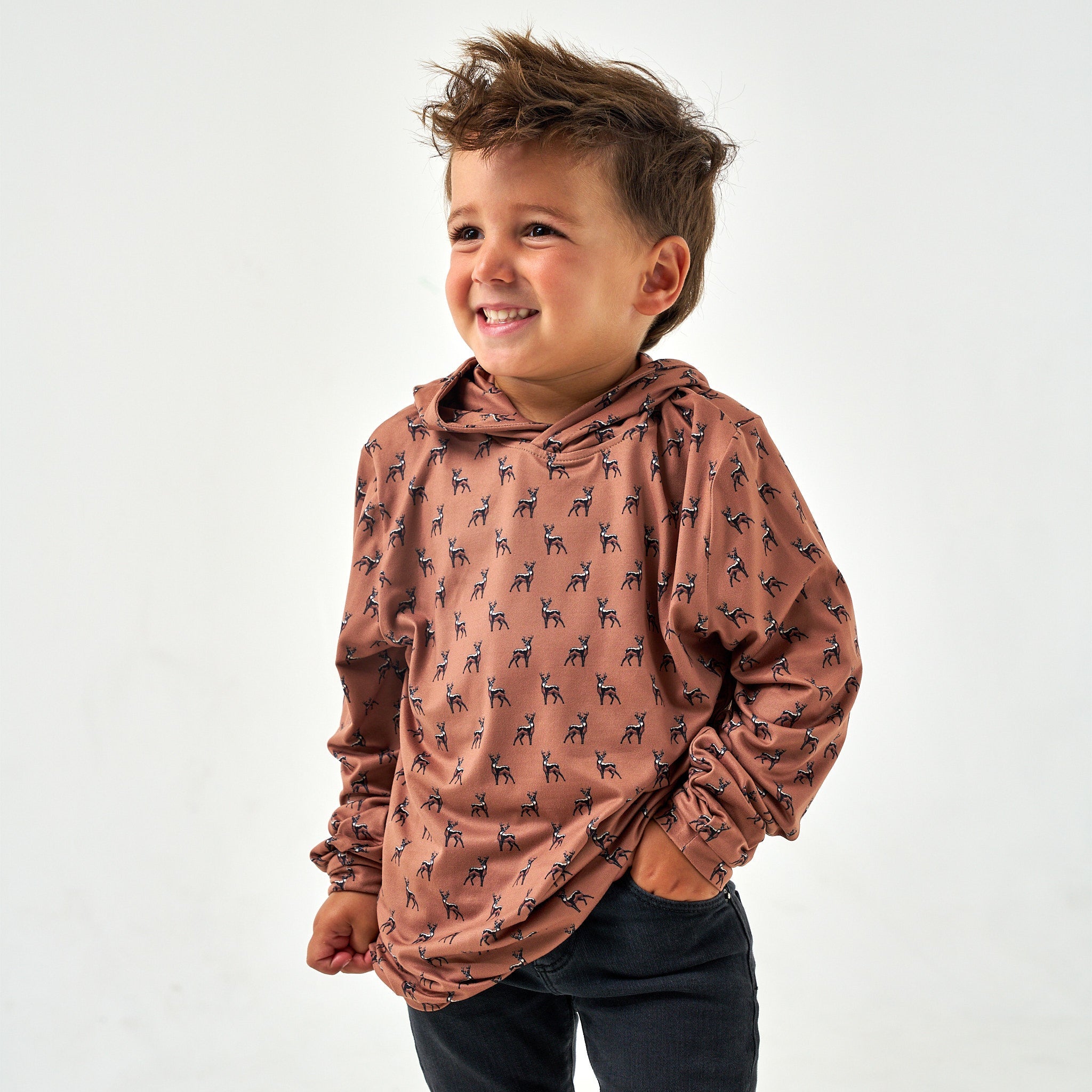 Youth Performance Hoodie Whitetail Deer Brown