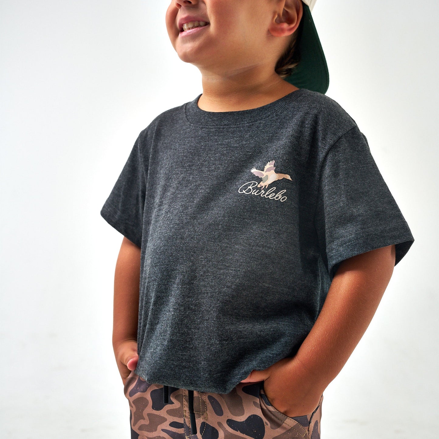 Youth Tee Ducks Flying In SS Heather Black